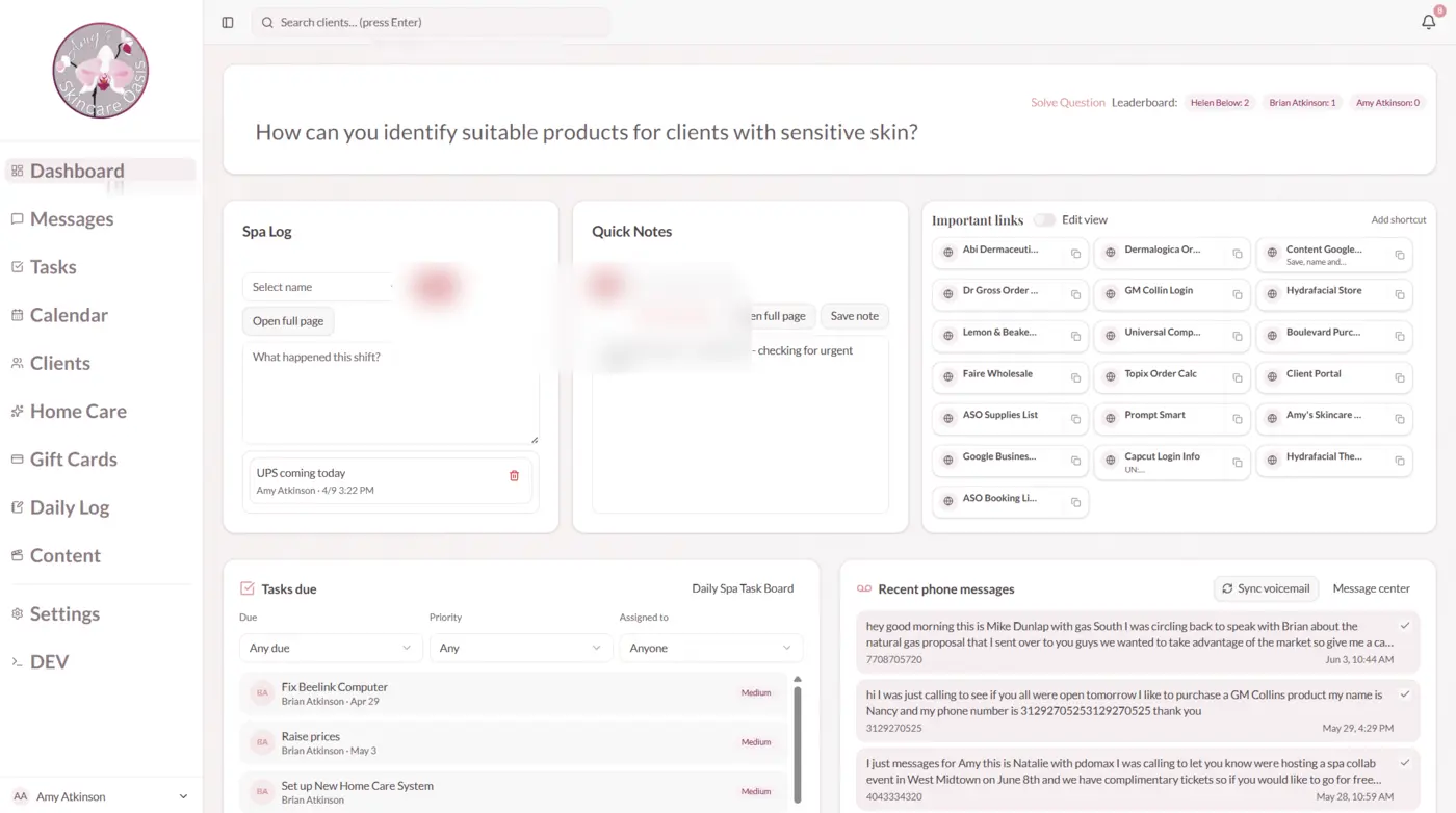 ASO Work App — system preview
